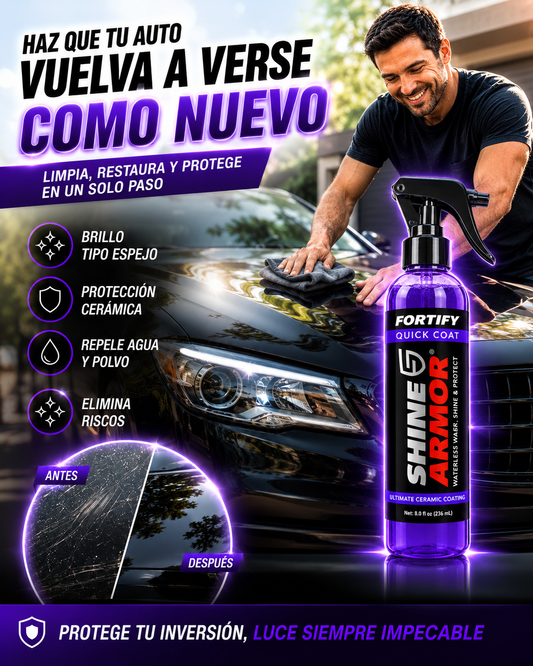 Protector Auto 3 En 1 Cera Cerámica Spray — Brillo Detailing en Minutos Pack 2 Botellas
